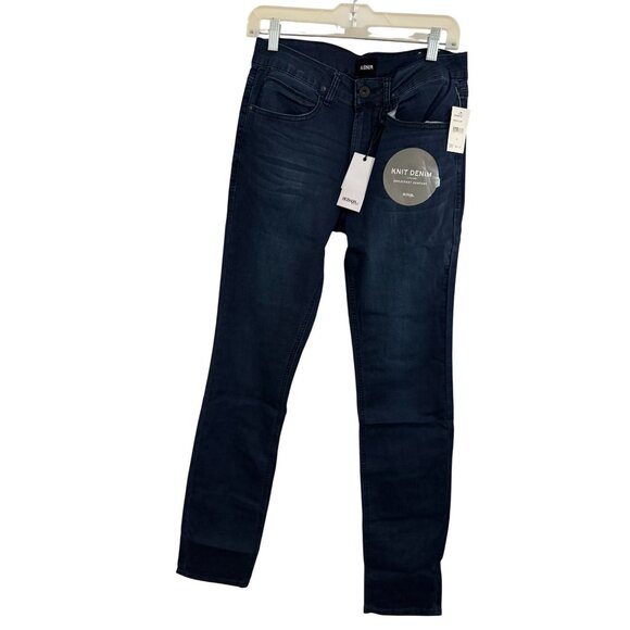 Hudson Jagger Slim Straight Knit Denim Indigo French Terry Jeans Size 20 - Picture 1 of 9